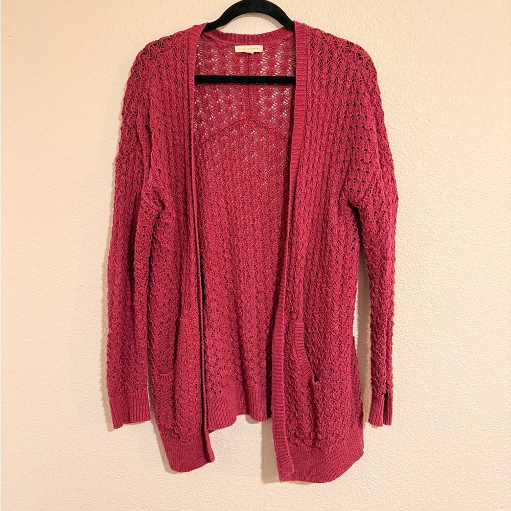 La Hearts/ Pacsun Burgundy 100% cotton Open Knit Sweater